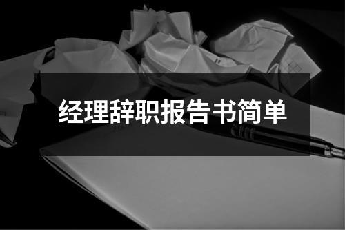 经理辞职报告书简单
