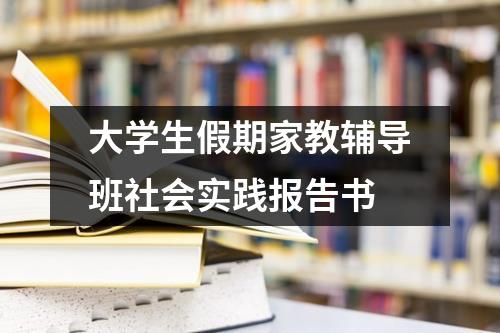 大学生假期家教辅导班社会实践报告书