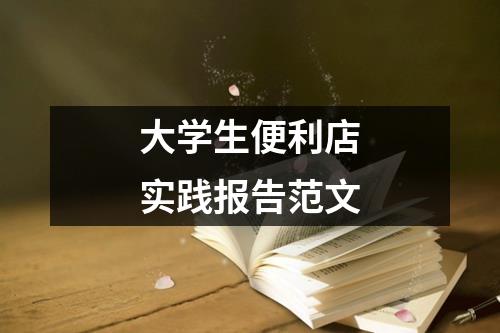 大学生便利店实践报告范文