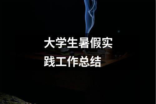 大学生暑假实践工作总结