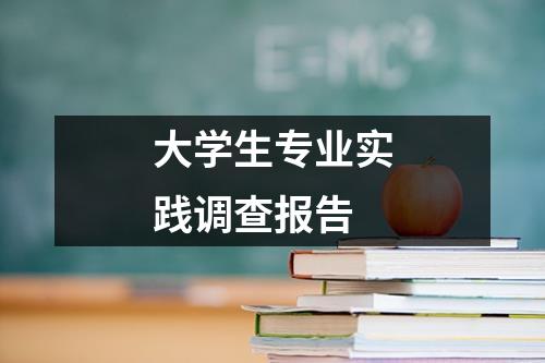 大学生专业实践调查报告
