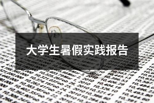大学生暑假实践报告