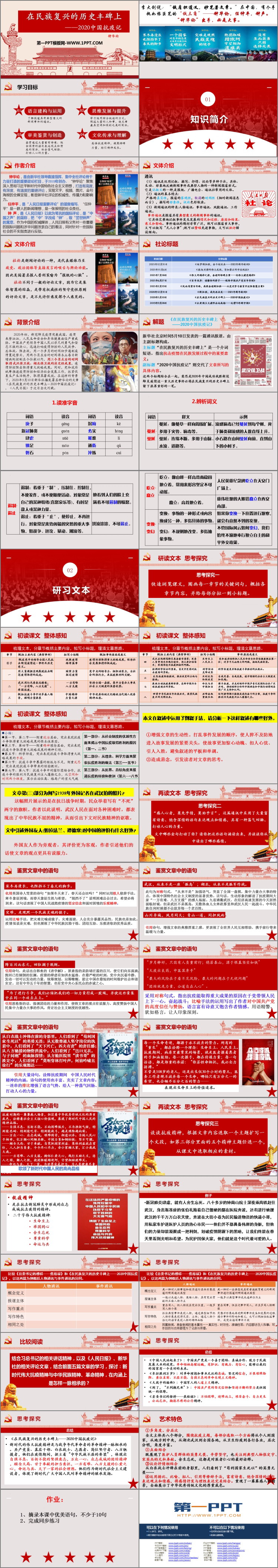 在民族复兴的历史丰碑上——2020中国抗疫记》PPT下载