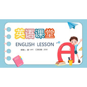 卡通字母背景的英语课PPT课件模板