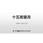 《十五夜望月》古诗三首PPT免费课件