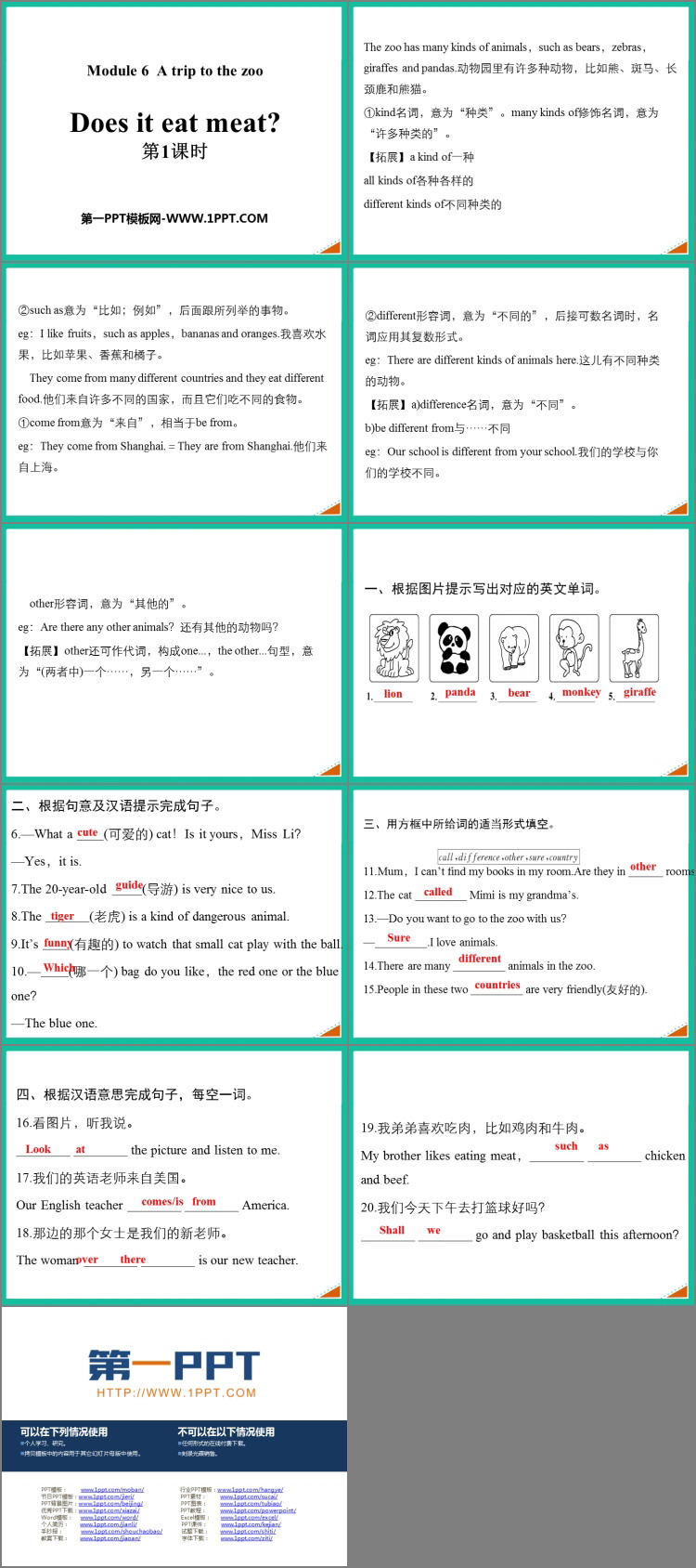 《Does it eat meat?》PPT免费下载(第1课时)