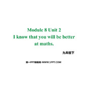 《I know that you will be better at maths》My future life PPT精品课件