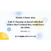 《I became so bored with their orders that I wished they would leave me alone》Home alone PPT免费下载