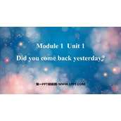 《Did you come back yesterday?》PPT免费课件