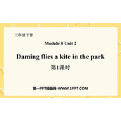 《Daming flies a kite in the park》PPT课件(第1课时)