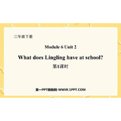 《What does Lingling have at school?》PPT课件(第1课时)