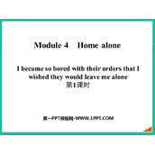 《I became so bored with their orders that I wished they would leave me alone》Home alone PPT课件(第1课时)