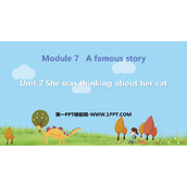《She was thinking about her cat》A famous story PPT免费课件