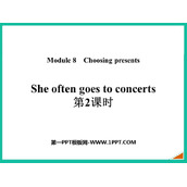 《She often goes to concerts》PPT免费下载(第2课时)