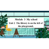 《The library is on the left of the playground》PPT课件下载