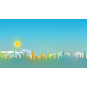 卡通城市PowerPoint背景图片