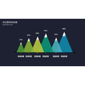 创意雪山形柱状图PPT模板