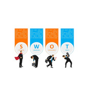 形象化剪影SWOT分析PPT模板