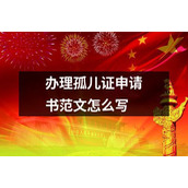 办理孤儿证申请书范文怎么写