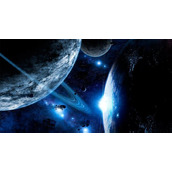 科幻的星球体PPT背景图片