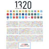 1320个彩色扁平长影ICON图标合集