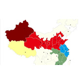 中国各省市地图矢量图PPT模板