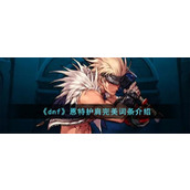 dnf恩特护肩完美词条如何样