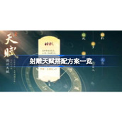 射雕手游天赋搭配全面指南