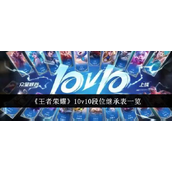 王者荣耀10v10段位继承表详解