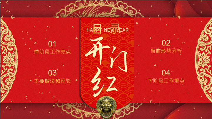创意新年开门红工作计划汇报ppt模板