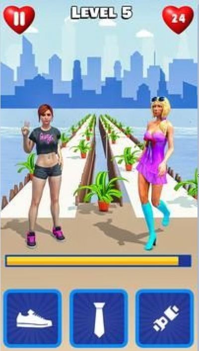 走秀美女时尚赛跑3D