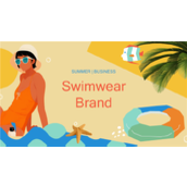 复古假日风格泳装品牌发布会ppt模板