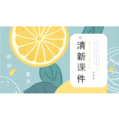 你好夏天文艺小清新课件ppt模板