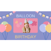可爱气球萌娃女孩生日派对策划ppt模板