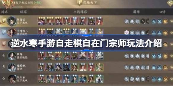 逆水寒手游自走棋自在门宗师玩法详情