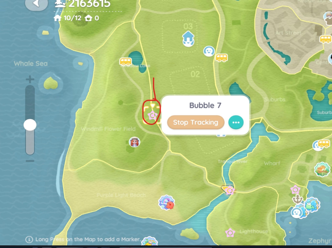 《心动小镇》全粉色泡泡位置介绍