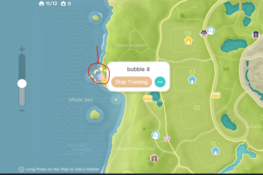 《心动小镇》全粉色泡泡位置介绍