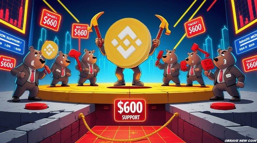 BNB价格预测：看跌结构持续，655美元供应上限压制上涨空间，600美元支撑位仍岌岌可危