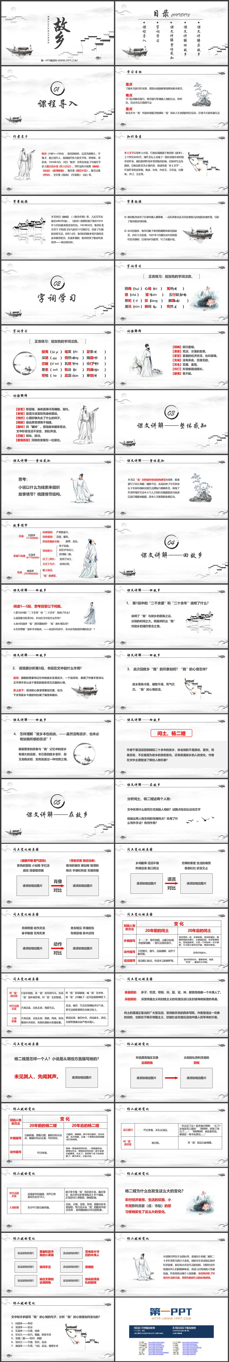《故乡》PPT精品教学课件下载