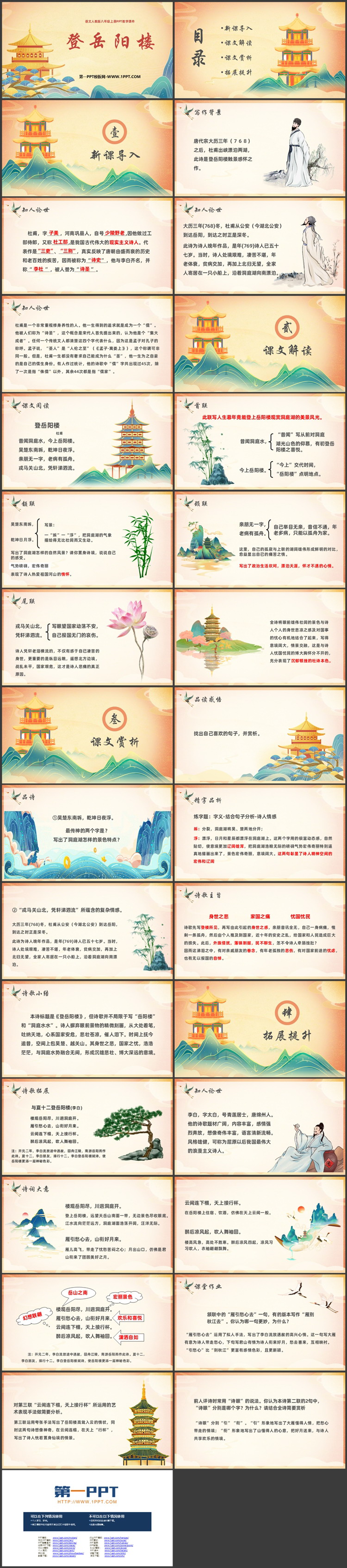 《登岳阳楼》PPT教学课件资源下载