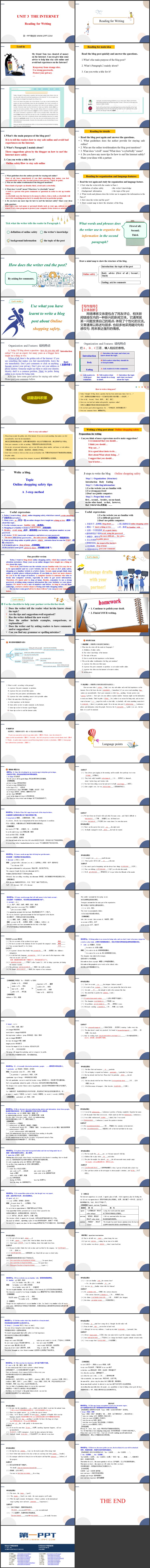 《The Internet》Reading for Writing PPT课件教学