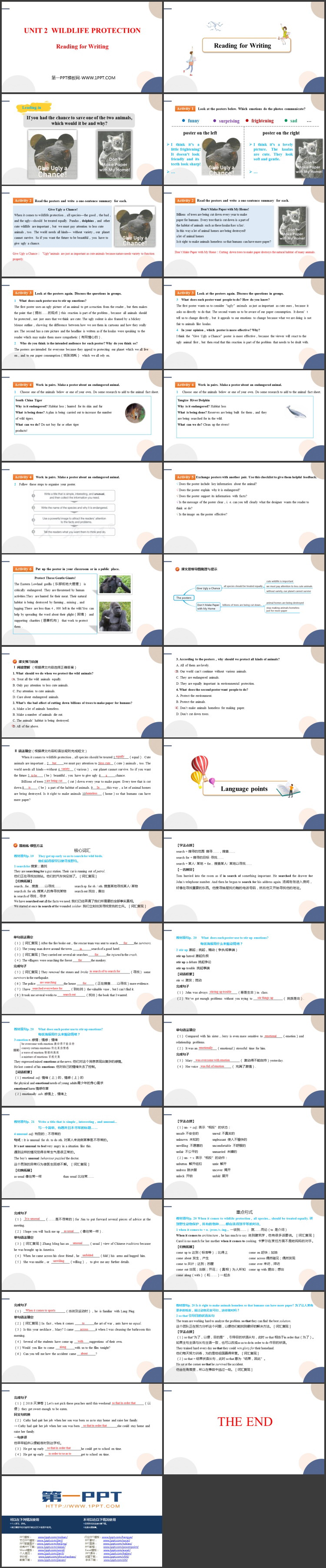《Wildlife Protection》Reading for Writing 教学课件