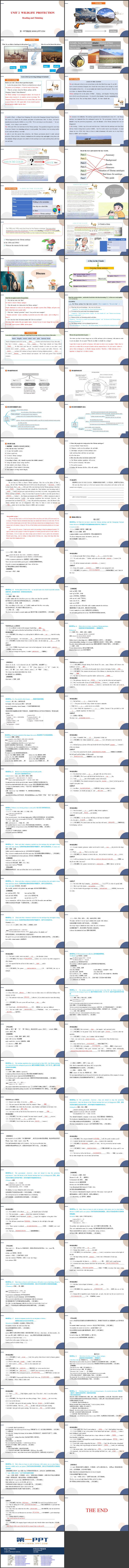 《Wildlife Protection》Reading and Thinking 教学课件
