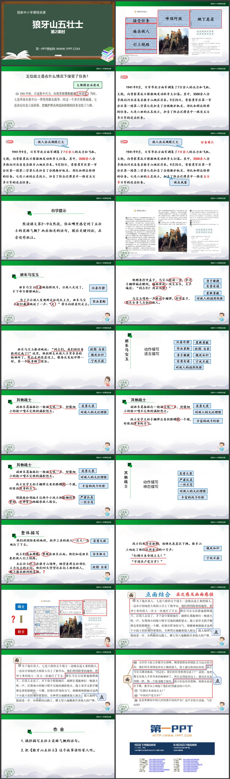 《狼牙山五壮士》PPT课件免费下载 第二课时