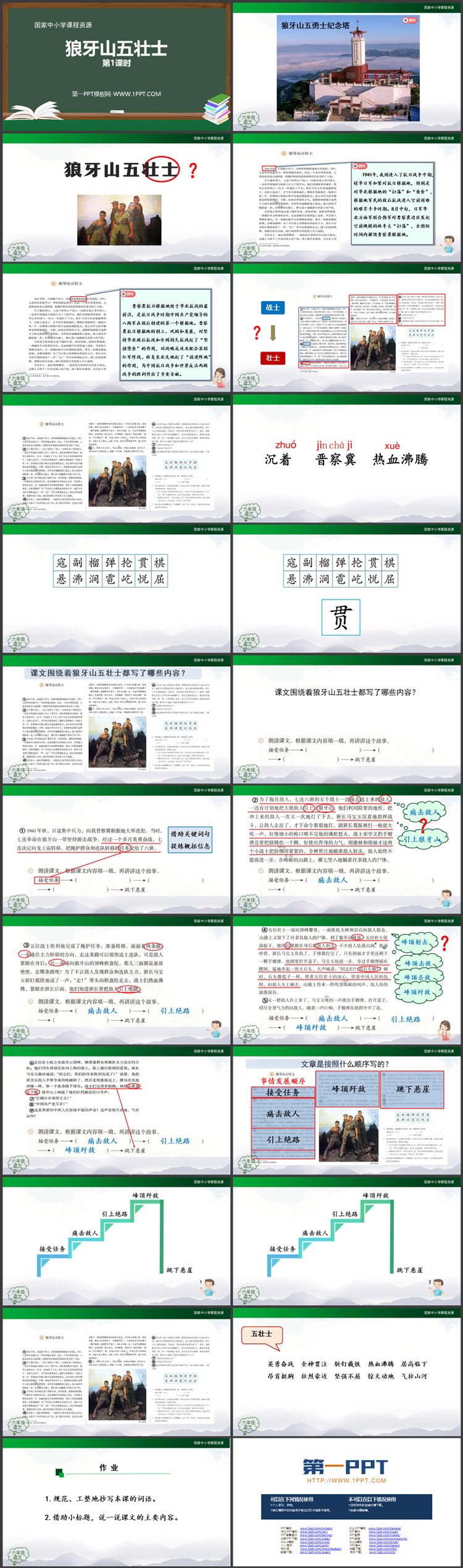 《狼牙山五壮士》教学课件PPT免费下载第一课时