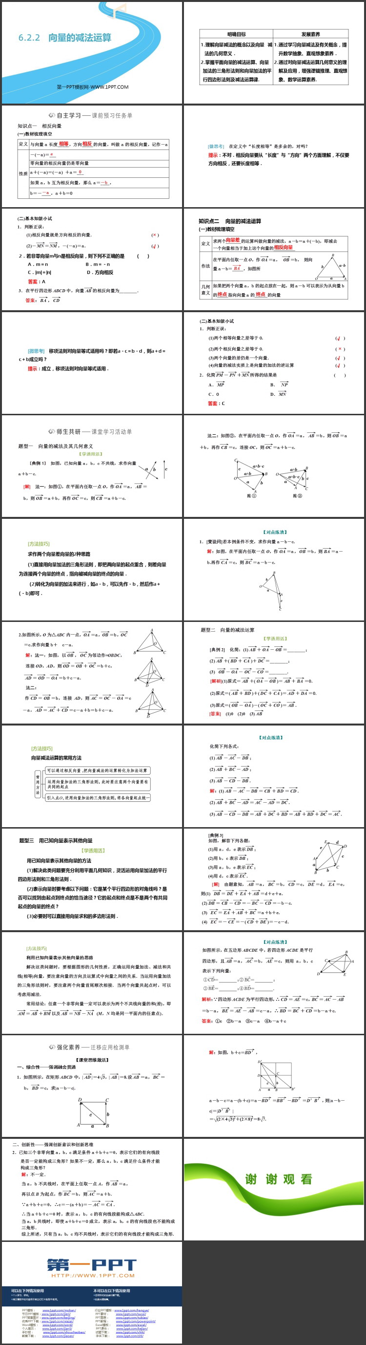 《向量的减法运算》平面向量及其实际应用PPT免费课件