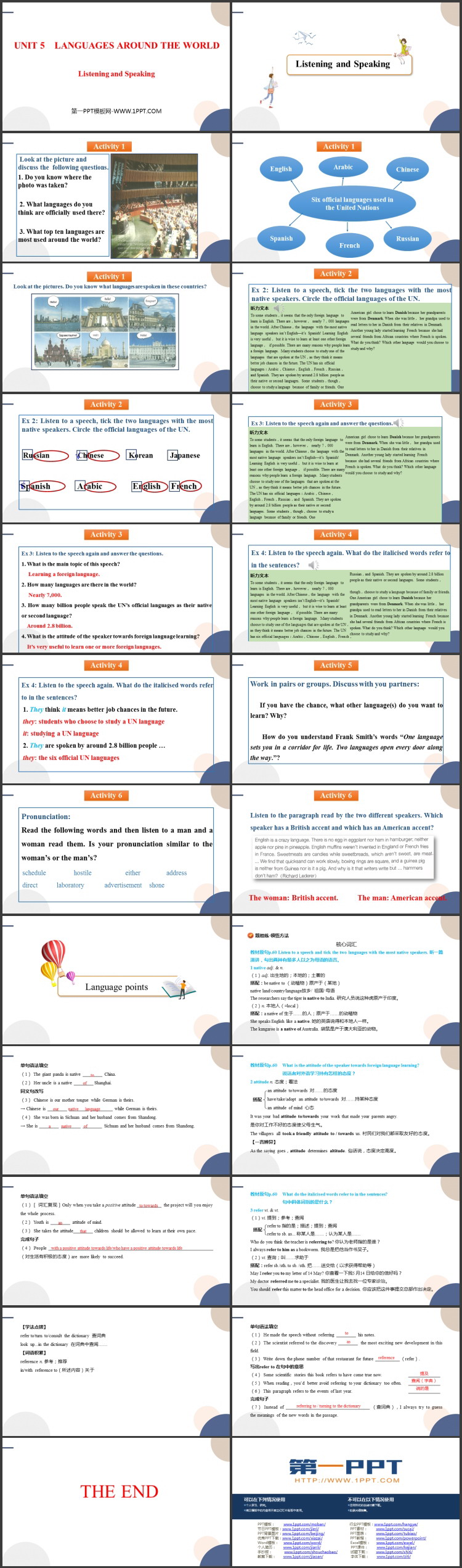 《Languages Around The World》听力与口语PPT教学课件