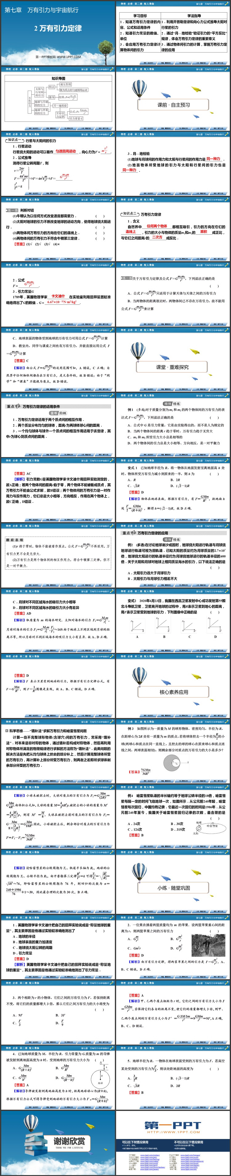 《万有引力定律》万有引力与宇宙航行PPT免费课件