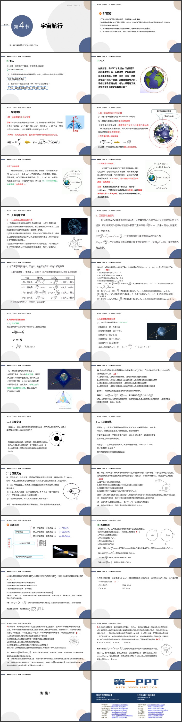 《宇宙航行》万有引力与宇宙航行PPT免费课件