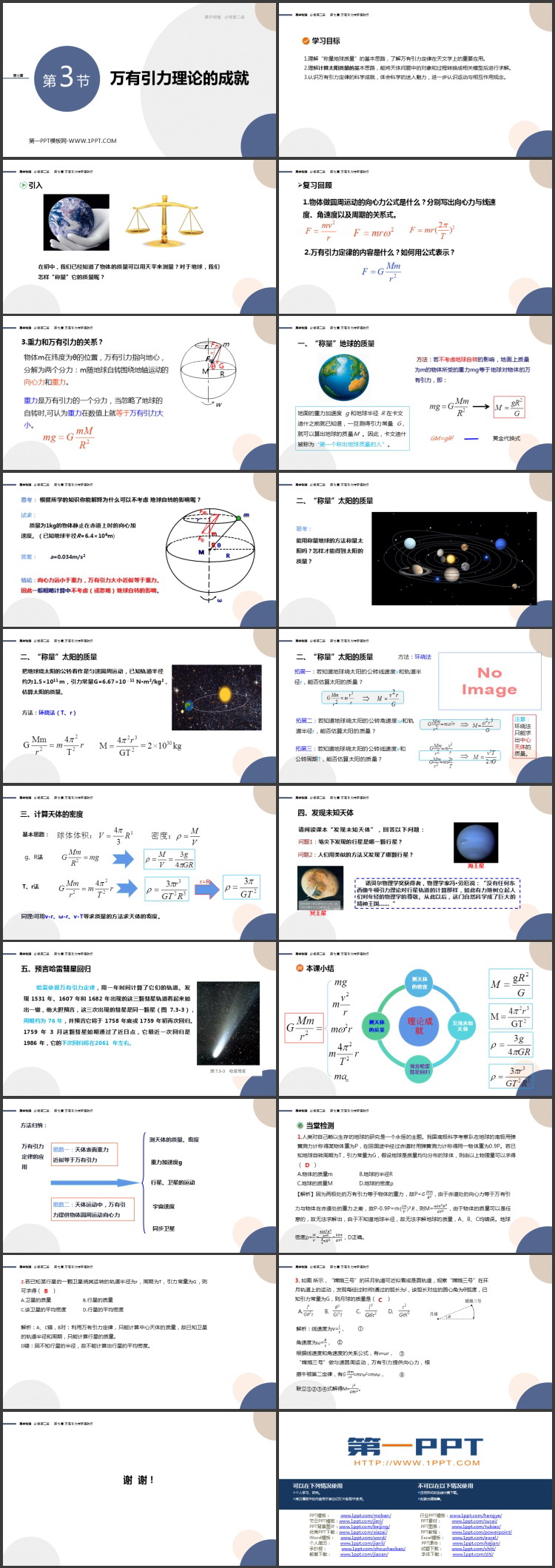 《万有引力理论的成就》万有引力与宇宙航行PPT精品课件
